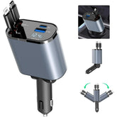 ⚡ 120W 4-in-1 Retractable Car Charger — Fast, Smart & Compact 🚘. HIGH QUALITY